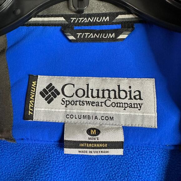 Columbia Interchange Jacket Mens M Blue Titanium Omni Shield Soft Shell Fox News - Picture 6 of 15